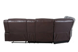 Sectional Sofa Leather Manual Reclining Family Room Brown - Furniture Home Direct