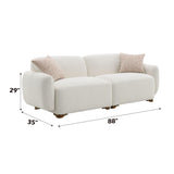 Darius - Boucle Sofa With 2 Toss Pillows - Beige - Furniture Home Direct