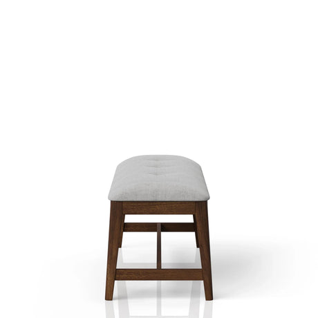 Backless Upholstered Dining Bench Mid Century Seating - Beige - Furniture Home Direct