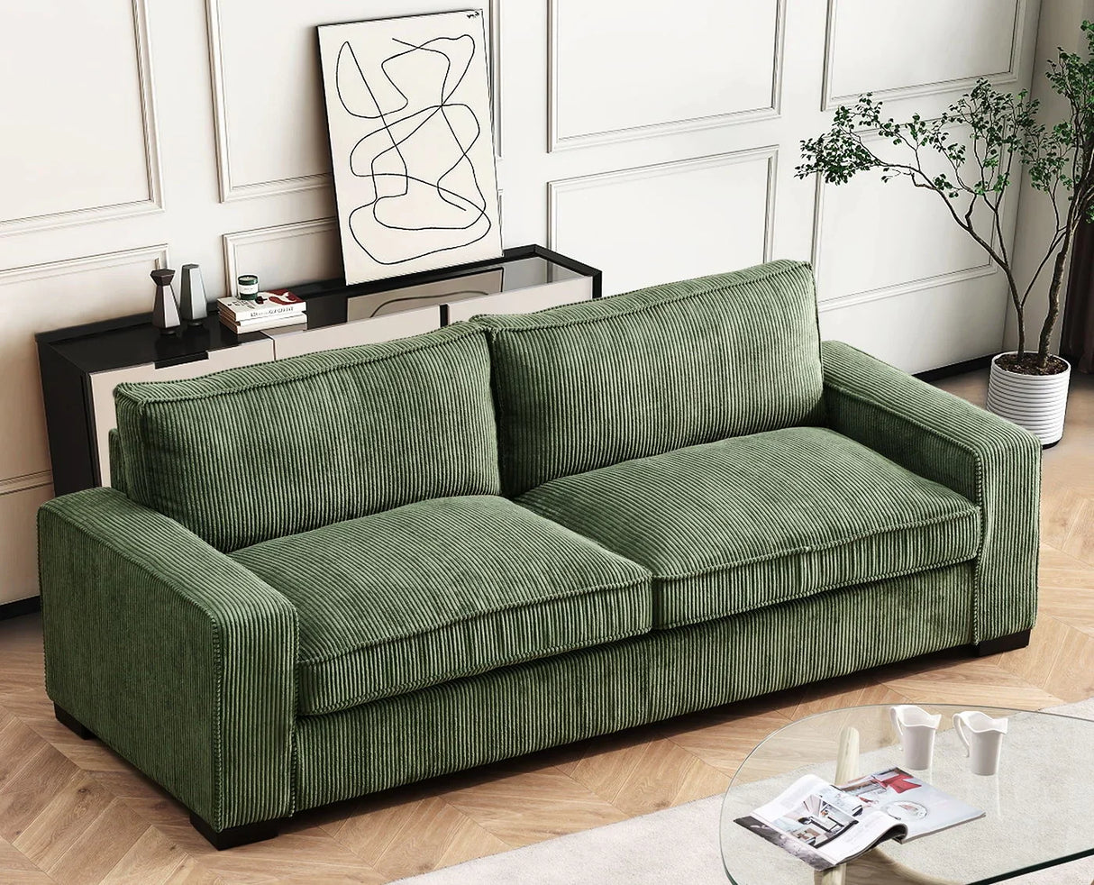 Luxe - Corduroy Sofa With Sleek Design, Spacious And Comfortable 3 Seater Couch - Furniture Home Direct
