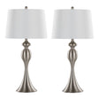 Ashland - Contemporary Table Lamp (Set of 2) - Nickel / White - Furniture Home Direct