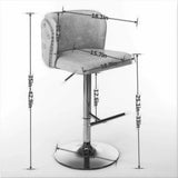 Counter Height Bar Stools Tufted PU Leather Swivel Black - Furniture Home Direct