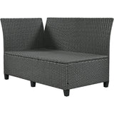 Outdoor Sectional With Side Tables, Tables and Sitting Ottoman- Gray - Furniture Home Direct