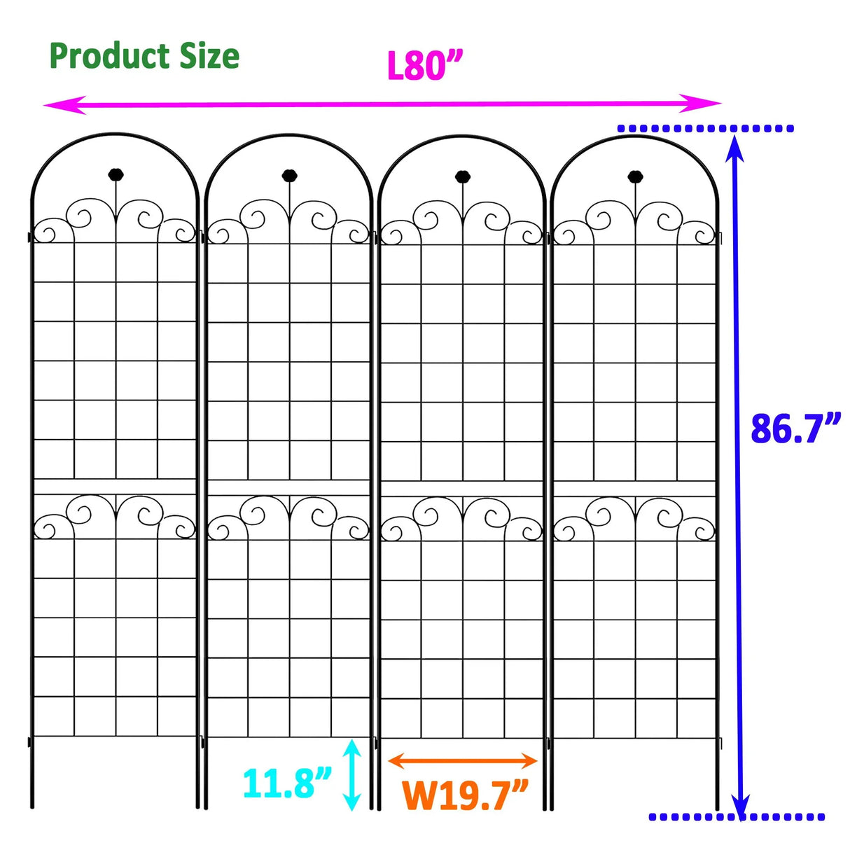 Metal Garden Trellis For Climbing Plants Outdoor Rustproof Plant Support Rose Trellis Netting Trellis - Furniture Home Direct