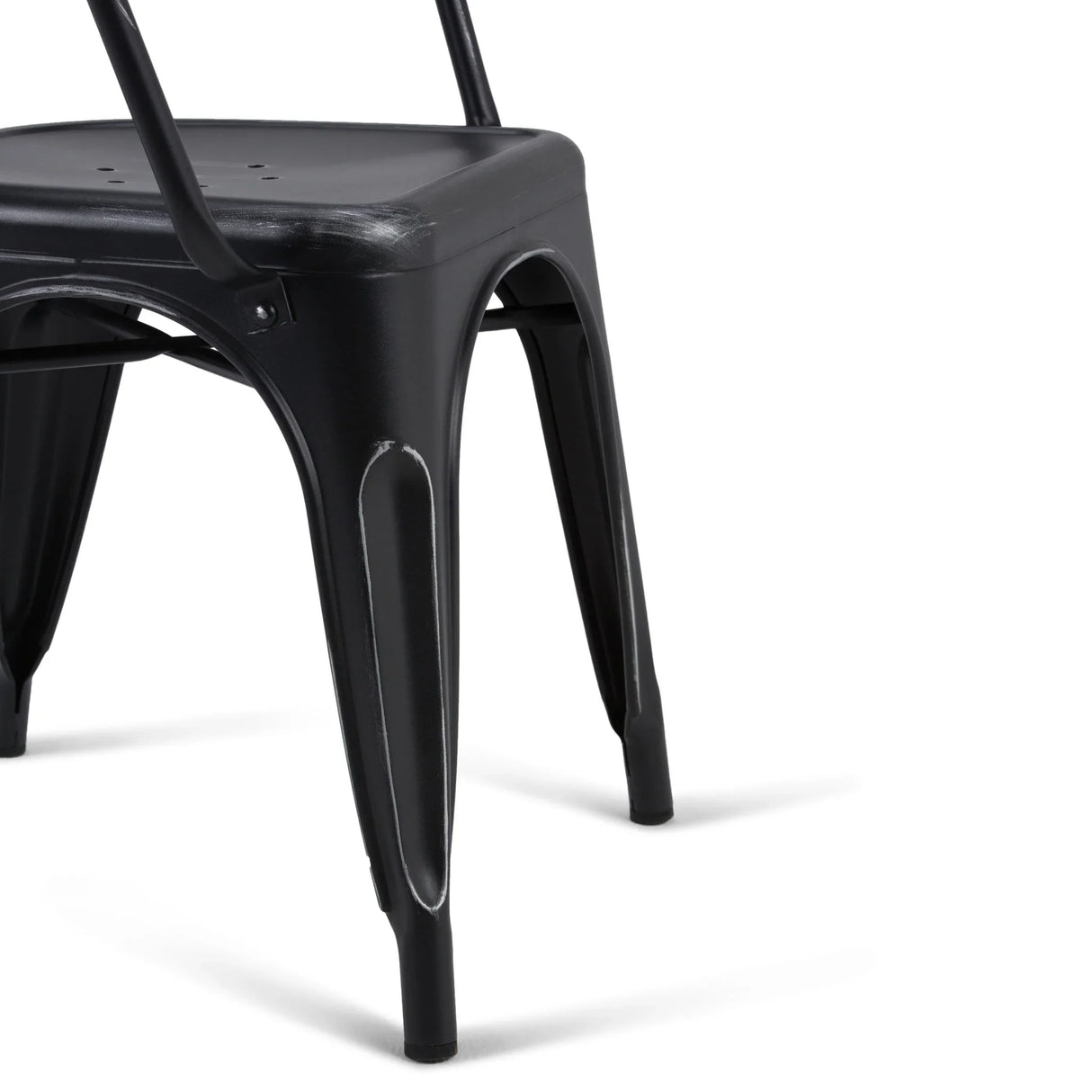 Larkin - Metal Dining Arm Chair (Set of 2) - Distressed Black / Silver - Furniture Home Direct