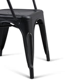 Larkin - Metal Dining Arm Chair (Set of 2) - Distressed Black / Silver - Furniture Home Direct