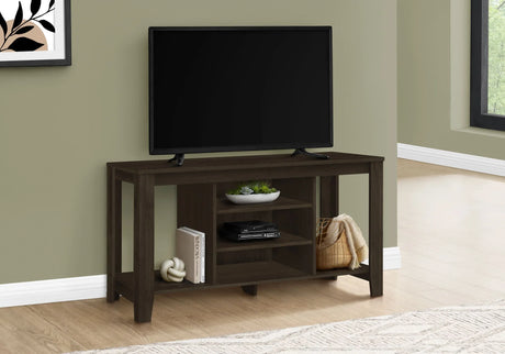 TV Stand, Console, Media Entertainment Center, Storage Shelves, Durable Construction - Espresso - Furniture Home Direct
