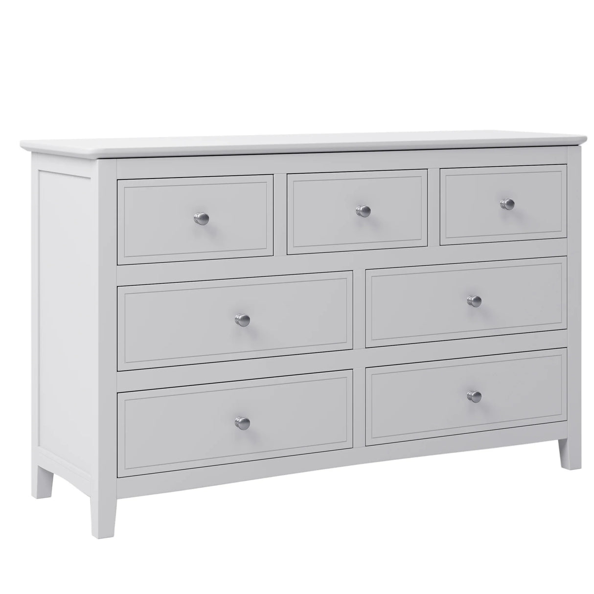 White Solid Wood 5 Piece Queen Bedroom Set(bed, 2 nightstands,chest,dresser) - Furniture Home Direct