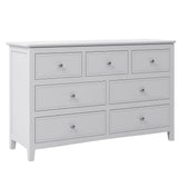 White Solid Wood 5 Piece Queen Bedroom Set(bed, 2 nightstands,chest,dresser) - Furniture Home Direct
