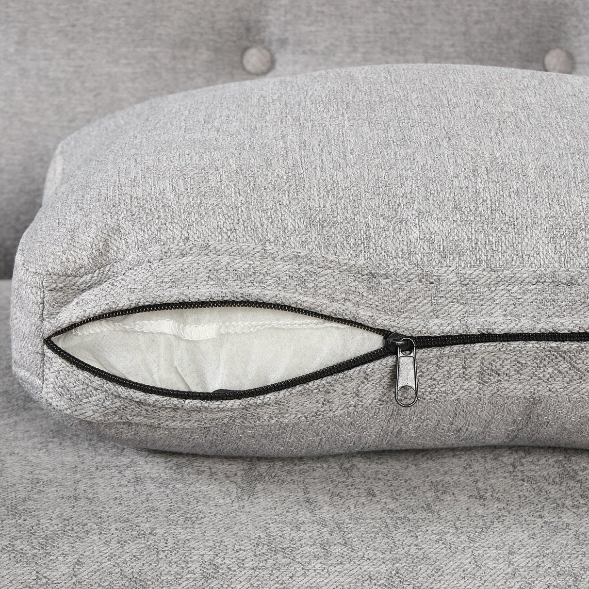 66.5" Upholstered Loveseat With Pull Out Bed, Two Throw Pillows, Dual USB Charging Port and Adjustable Backrest - Light Gray - Furniture Home Direct