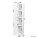 Freestanding Cabinet With Inadjustable Shelves And Two Doors For Kitchen, Dining Room - White - Furniture Home Direct
