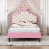 Lovely Crown Fantasy Princess Bed With Tufted Headboard - Furniture Home Direct