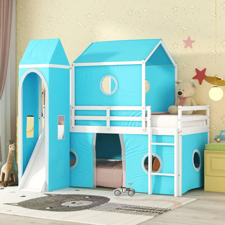 Loft Bed With Slide Tent And Tower - Furniture Home Direct