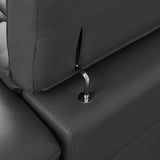 Reclining Leather Sectional with USB Port - Gray - Furniture Home Direct