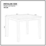 Mid Century Modern Square 5 Piece Dining Set - Furniture Home Direct
