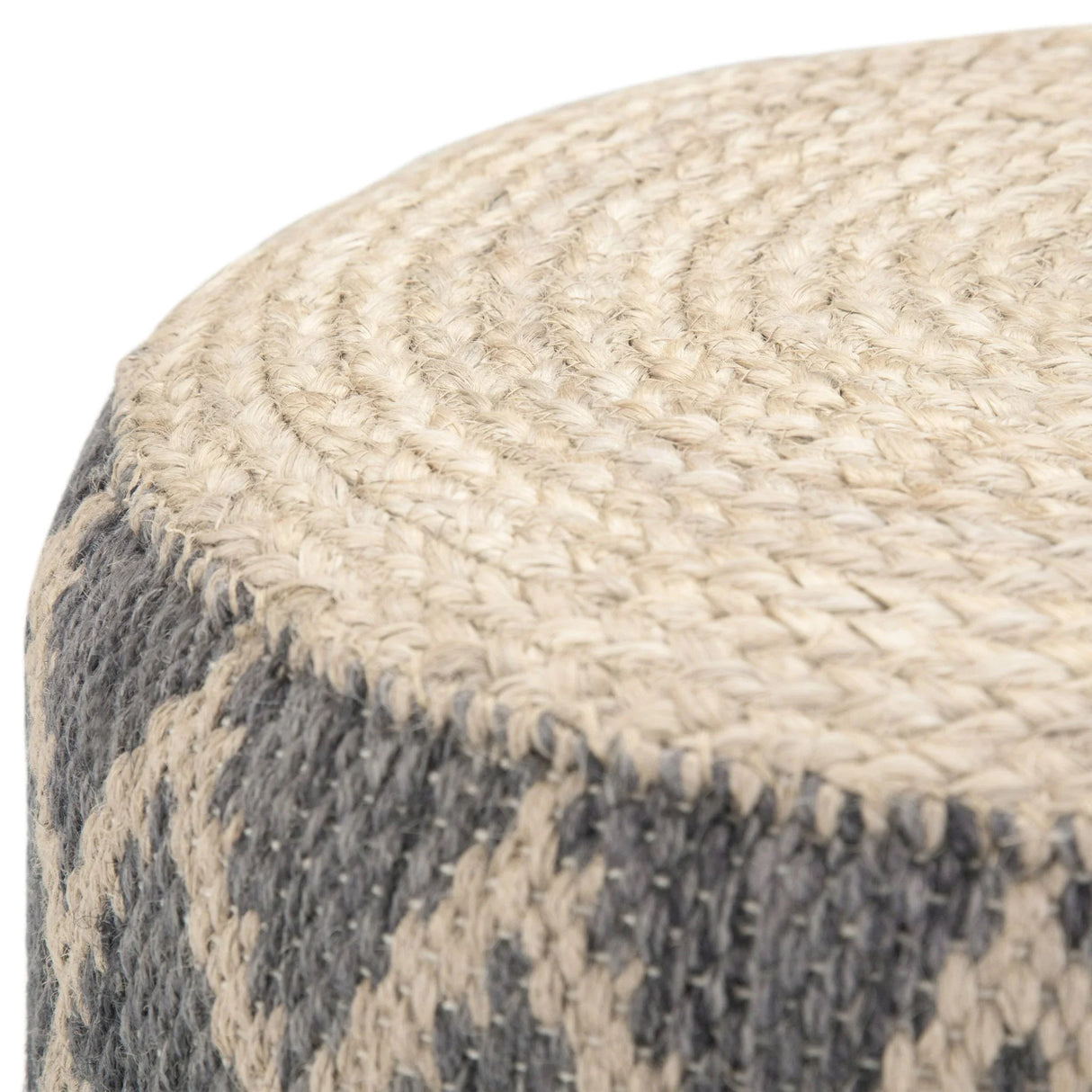 Edgeley - Handcrafted Round Pouf - Furniture Home Direct