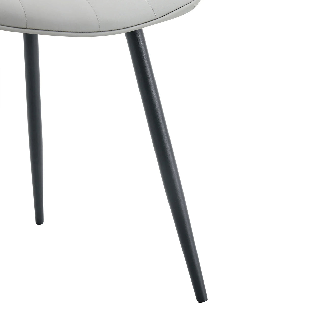 Dining Chairs Set Modern Upholstered PU Leather Gray - Furniture Home Direct
