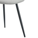 Dining Chairs Set Modern Upholstered PU Leather Gray - Furniture Home Direct