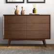 Caroline - Mid-Century Modern Solid Wood Dresser - Brown - Furniture Home Direct