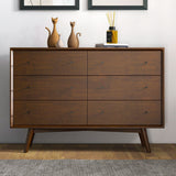 Caroline - Mid-Century Modern Solid Wood Dresser - Brown - Furniture Home Direct