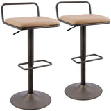 Beta - Industrial Barstool (Set of 2) - Camel - Furniture Home Direct