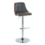 Gianna - Mid Century Modern Adjustable Barstool With Swivel With Rounded T Footrest (Set of 2) - Furniture Home Direct