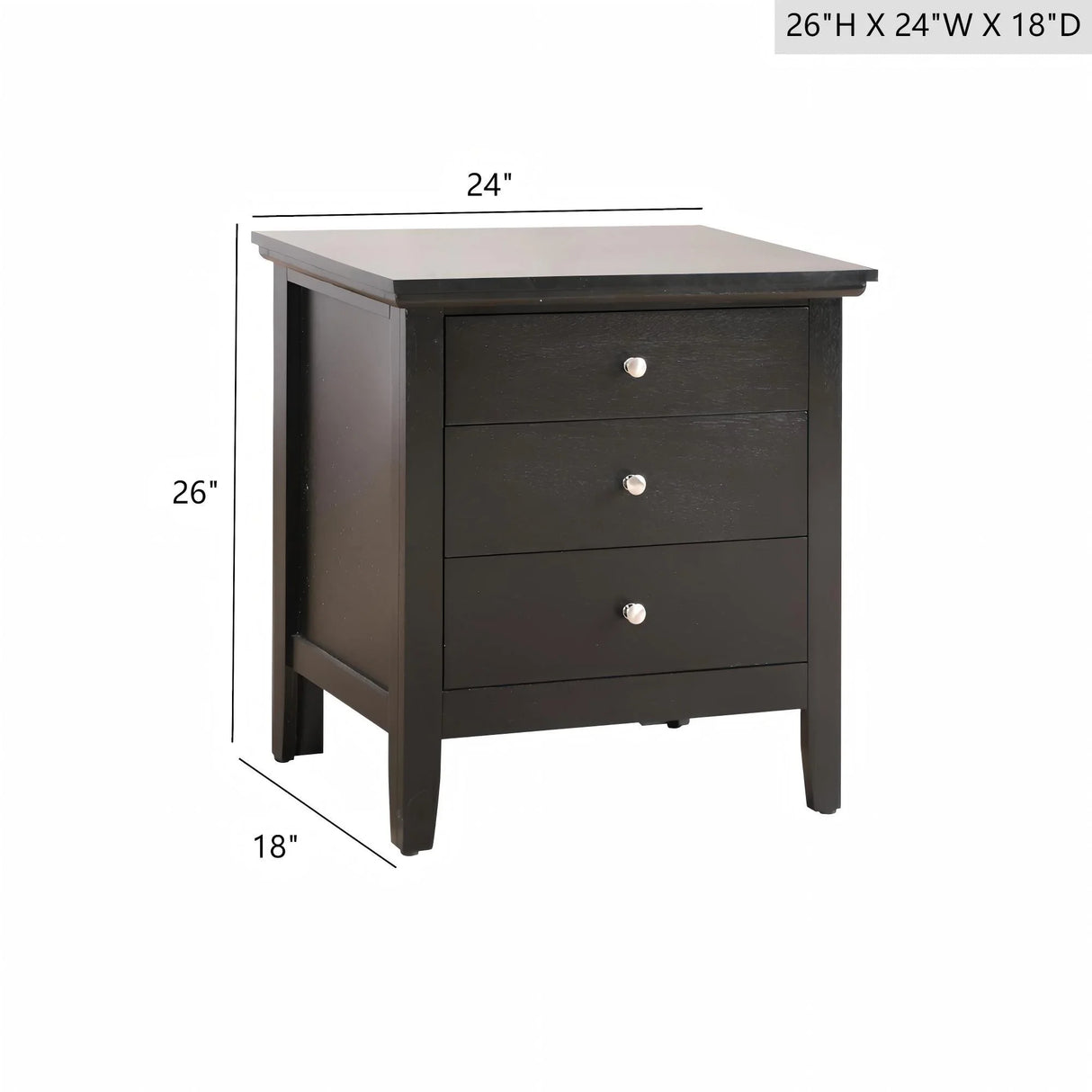 Hammond - 3 Drawer Nightstand - Furniture Home Direct
