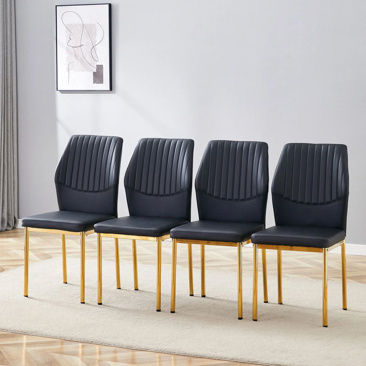 Luxury Simple Chair With Metal Gold Leg - Furniture Home Direct