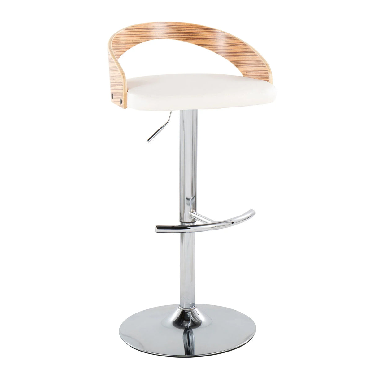 Grotto - Contemporary, Adjustable Barstool With Swivel With Rounded T Footrest (Set of 2) - Furniture Home Direct