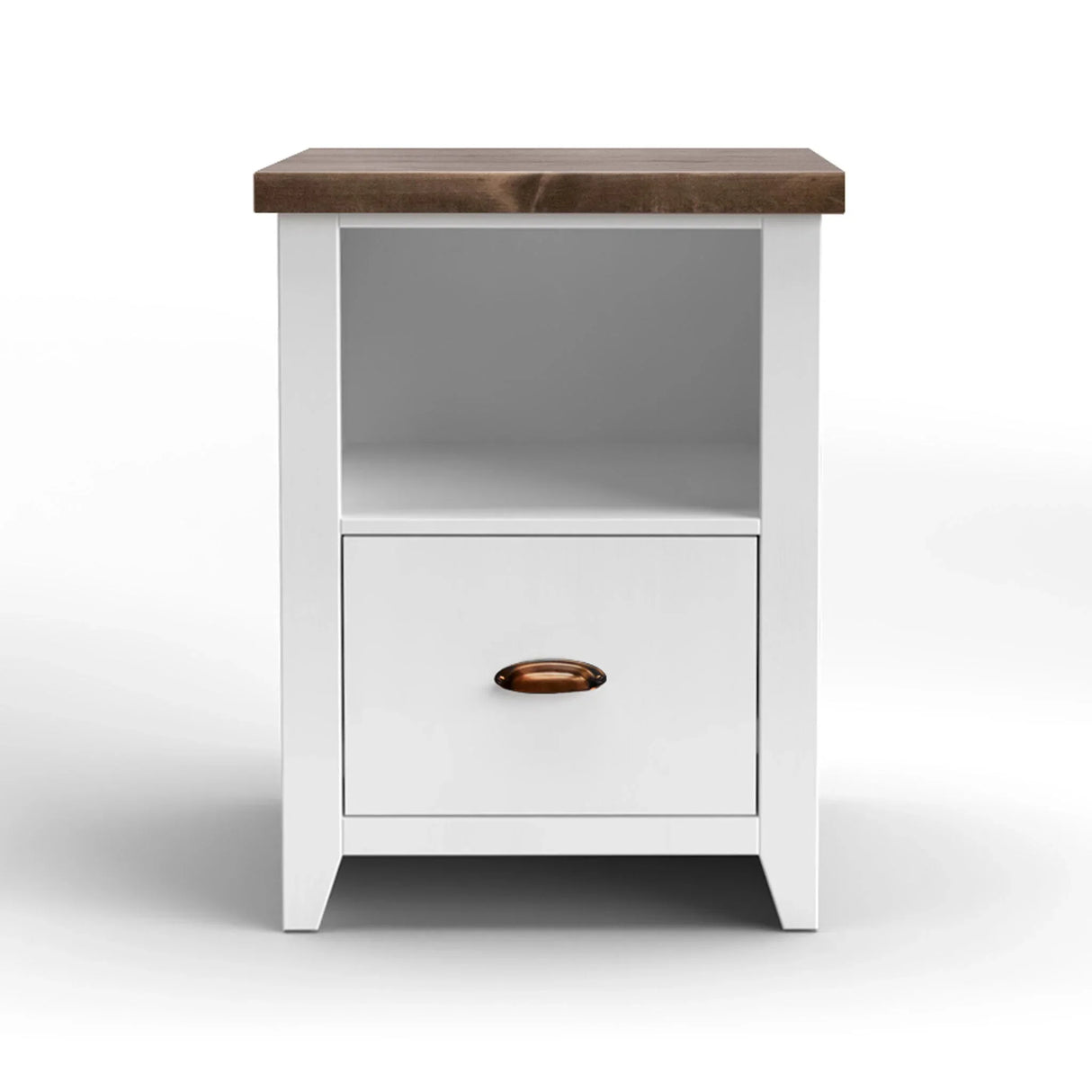 Hampton - 1 Drawer File - Jasmine Whitewash / Barnwood - Furniture Home Direct
