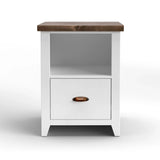 Hampton - 1 Drawer File - Jasmine Whitewash / Barnwood - Furniture Home Direct