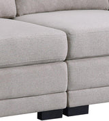 Kristin - Linen Fabric Loveseat - Light Gray - Furniture Home Direct
