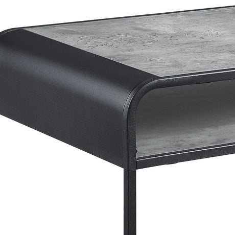 Raziela - Concrete Coffee Table - Black / Gray - Furniture Home Direct