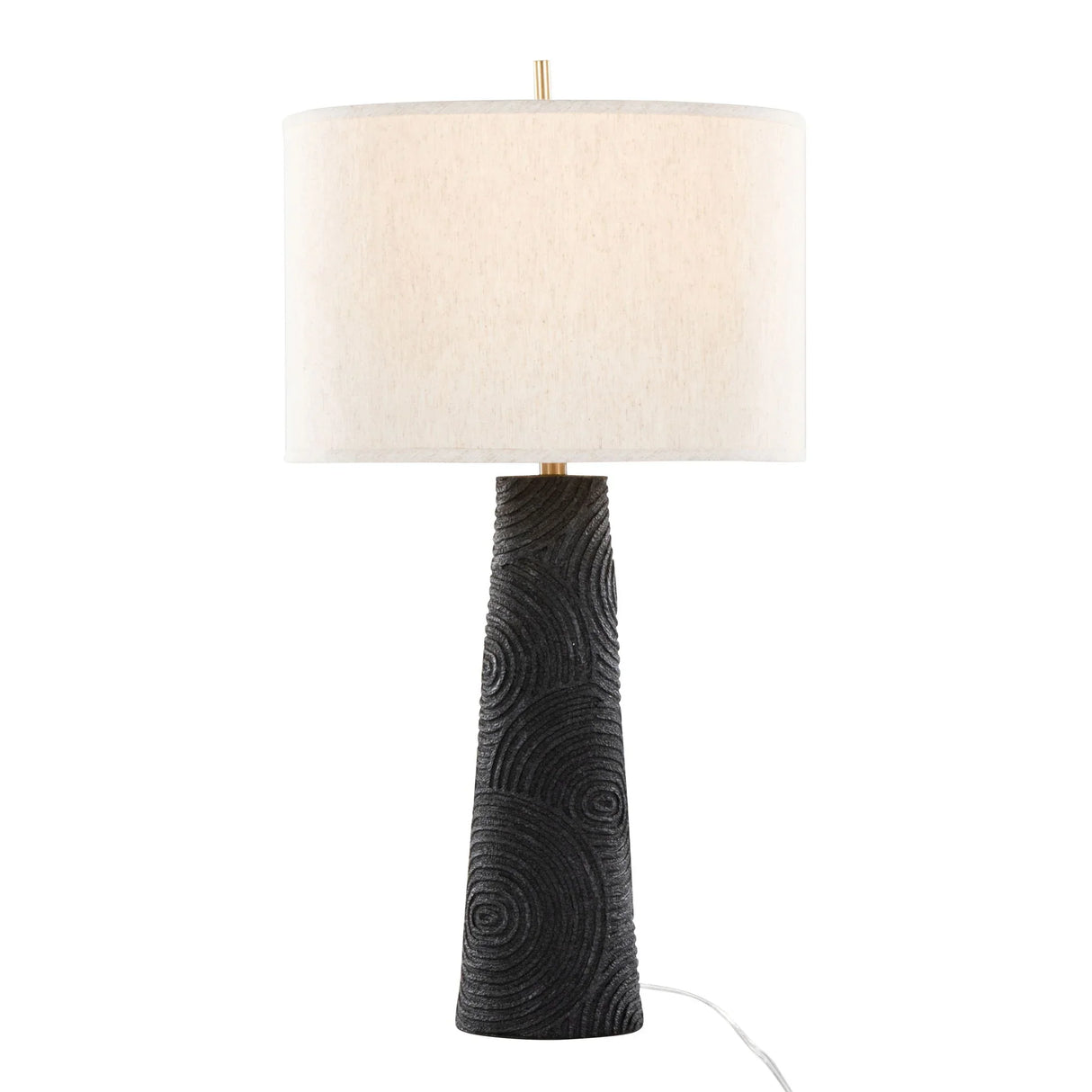 Kona - Contemporary Table Lamp (Set of 2) - Matte Black / Modern Brass / Natural - Furniture Home Direct