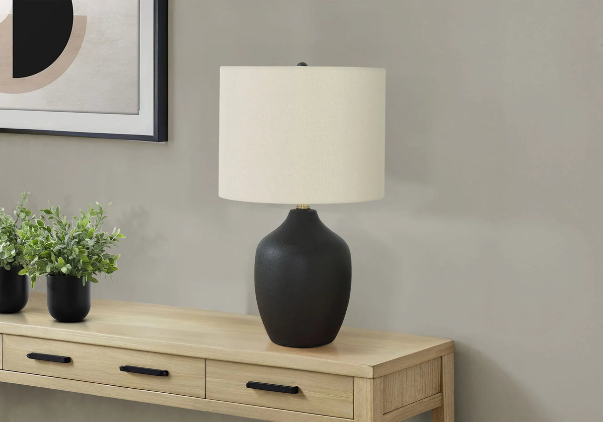 Lighting, Table Lamp, Ceramic, Transitional - Black / Cream - Furniture Home Direct