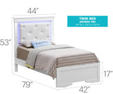 Bed With LED Light Accents Headboard - Furniture Home Direct