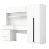 2 Door Storage Desk Wardrobe For Bedroom With Shelves And Drawers - Furniture Home Direct
