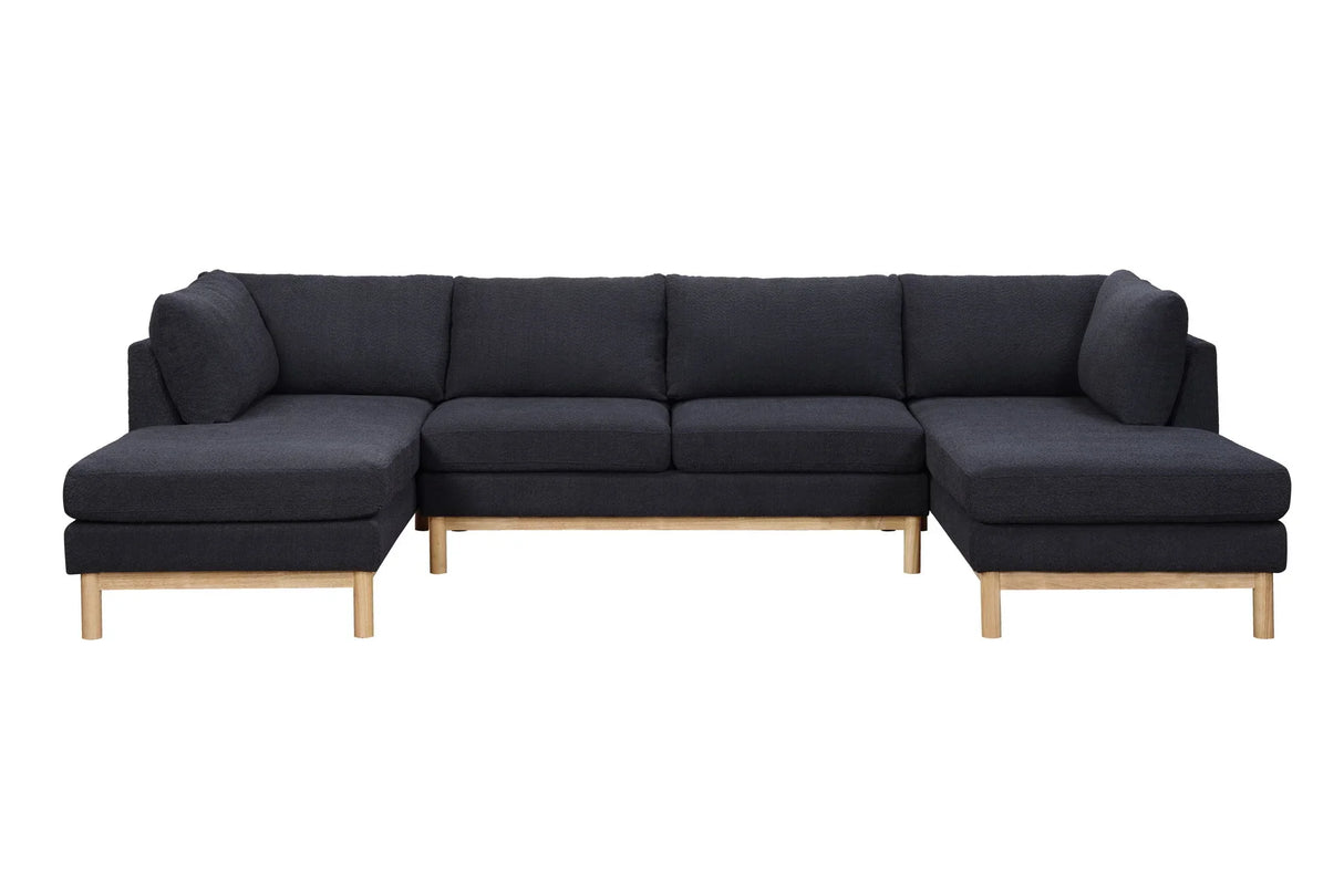 Hallie - Wide Sherpa Double Chaise U-Shape Sectional Sofa - Furniture Home Direct