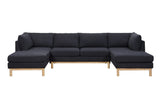 Hallie - Wide Sherpa Double Chaise U-Shape Sectional Sofa - Furniture Home Direct