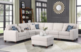 Rene - Sectional Sofa With Ottoman - Beige - Furniture Home Direct