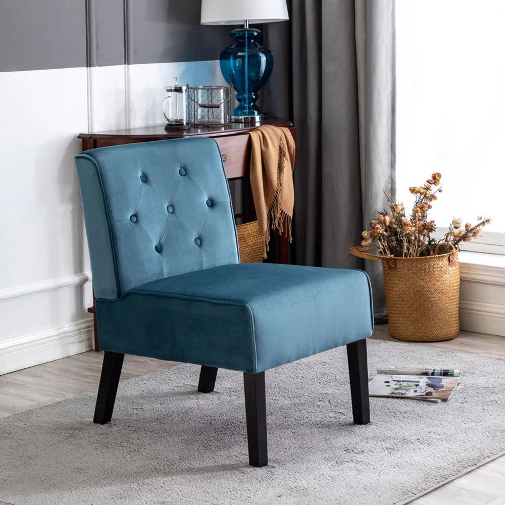 Reese - Living Room Armless Button Tufted Pattern Accent Chair (Set of 2) - Furniture Home Direct