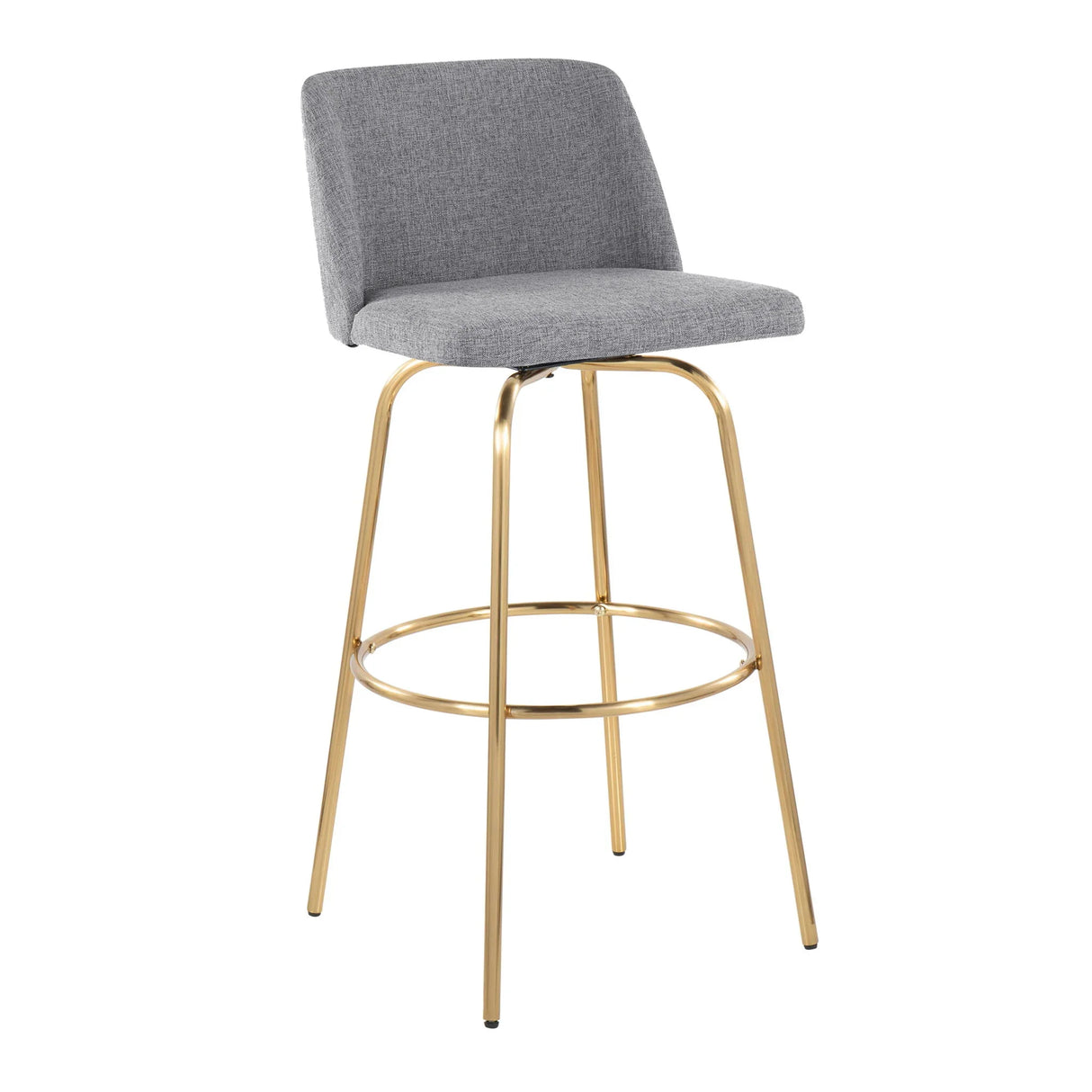 Toriano - Contemporary Fixed Height Barstool With Swivel And Round Footrest (Set of 2) - Furniture Home Direct