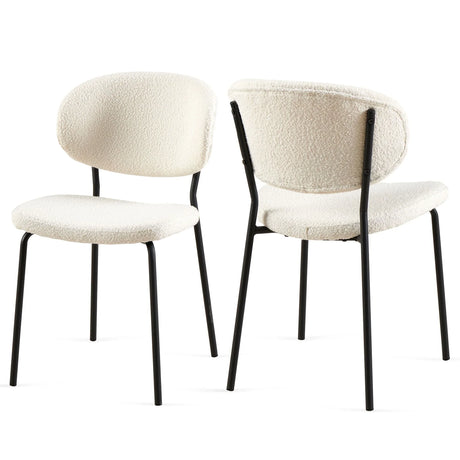Boucle Dining Chairs, Dining Chairs With Metal Legs For Dining Room, Kitchen, Living Room - Furniture Home Direct