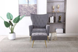 Modern Accent Chair With Ottoman, Comfy Armchair For Living Room - Furniture Home Direct