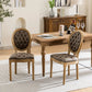 French Style Solid Wood Frame Antique Painting, Hand-Pulled Buckle Decoration PU Artificial Leather Dining Chair With Nailhead Trim, Wood Legs - Furniture Home Direct