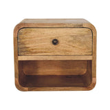 Mini Floating Open Bedside - Oak - Furniture Home Direct