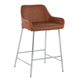 Daniella - Contemporary Fixed Height Counter Stool With Metal Legs (Set of 2) - Furniture Home Direct