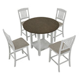 5 Piece Counter Height Dining Set with foldable leaves - Furniture Home Direct