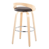 Grotto - Contemporary Fixed-Height Barstool With Swivel With Round Footrest (Set of 2) - Furniture Home Direct