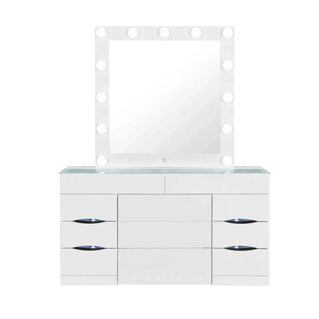 Elisa - Vanity Set With Stool And LED Bulbs - Furniture Home Direct